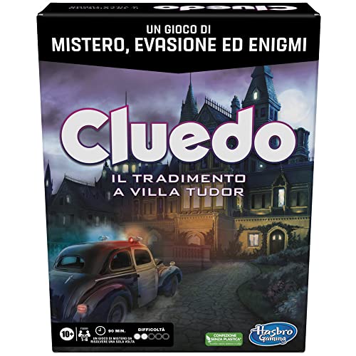 Cluedo Escape - Il Tradimento a Villa Tudor, un gioco di misteri ed enigmi in versione Escape Game, gioco da tavolo cooperativo per le famiglie, giochi di mistero (Versione in Italiano)