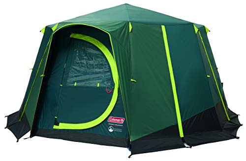 Coleman, tenda ottagonale oscurante, da 6 a 8 persone, tenda a cupola, impermeabile, tenda da campeggio per famiglia con telo da pavimento cucito