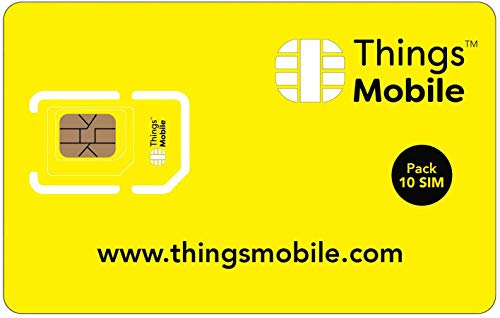 Confezione 10 SIM Cards Things Mobile prepagate per IOT e M2M con copertura globale e senza costi fissi. SIM senza credito incluso.
