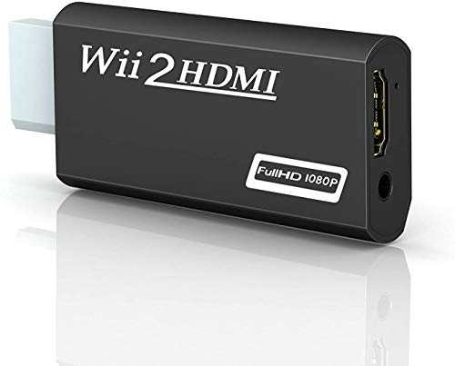 Convertitore Da Wii A HDMI,GANA Adattatore da Wii a HDMI Video di uscita 1080p   720p Jack da 3,5 mm Audio (Nero)