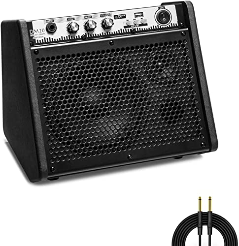 Coolmusic DM20 20W Amplificatore per monitor personale Bluetooth Amplificatore per batteria elettrica Altoparlante, tastiera e altoparlante per chitarra acustica (20W con cavo)