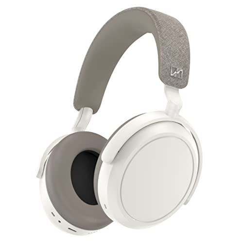Cuffie Sennheiser MOMENTUM 4 Wireless: Bluetooth per telefonate cristalline,cancellazione adattiva del rumore, 60 h autonomia, suono personalizzabile e design pieghevole leggero, bianco, Over Ear