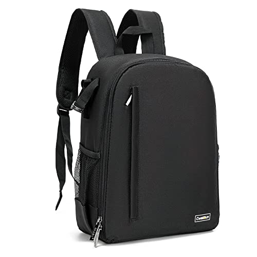 Cwatcun Cameraracksack Camera Backpack Professional per la fotocamera DSLR SLR mirrorless, impermeabile, 2.0 S, nero