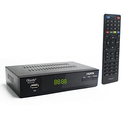 Decoder DVB-T2 HD 1080p H265 HEVC Ricevitore Digitale Terrestre HDMI 1080P 10 Bit 60 FPS, USB WiFi Supporto, SCART, Ethernet, Universal Remote Control