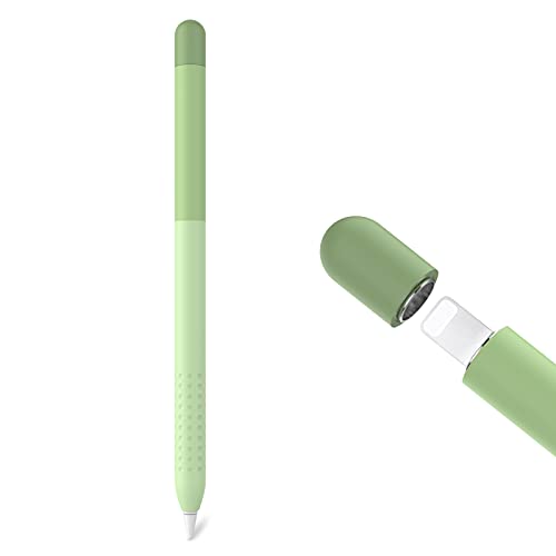 Delidigi Cover Apple Pencil 1 Generazione, Silicone Custodia Cover Accessori Holder Grip per Apple Pencil 1st Generazione(Verde)