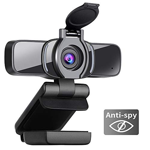 Dericam Webcam HD con copertura webcam, con microfono PC, Plug & Play per PC desktop, laptop, ideale per conferenze, riproduzioni in tempo reale, gaming PC e videochiamate