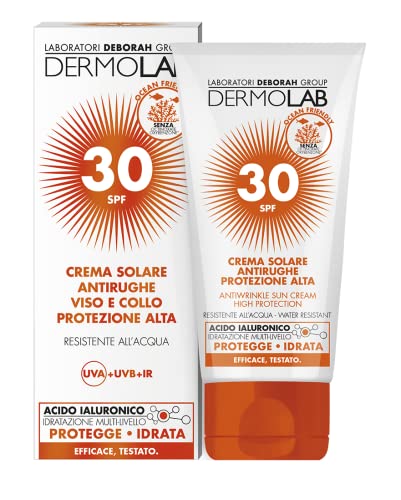 Dermolab Crema Solare Antirughe Viso e Collo SPF 30 Resistente all Acqua - 50 ml