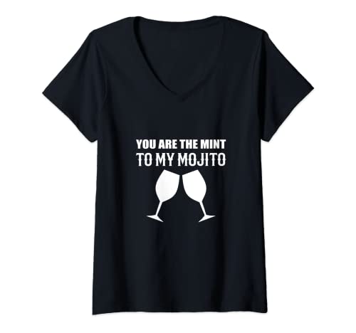 Donna Menta per Mojito Sweet Person Maglietta con Collo a V...