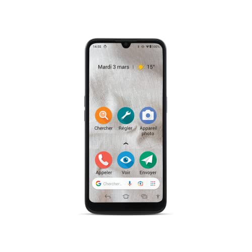 Doro 8100 4G Smartphone per Anziani, Resistente all Acqua, con Tripla Fotocamera, Display da 6.1 , GPS e Riconoscimento Facciale [Versione Italiana] (Nero)
