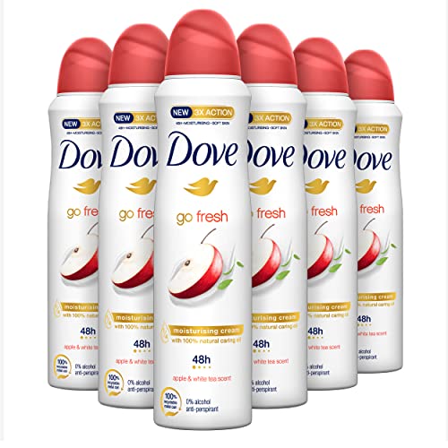 Dove, Go Fresh Deodorante Spray Mela, con 1 4 Crema Idratante, Anti...