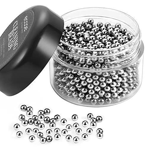 ecooe 1000 Perline di per Pulizia, Riutilizzabili Perle di Pulizia in Acciaio Inox, per Decanter, Bottiglie, Vasi, Caraffe, Senza Graffi, Senza ruggine