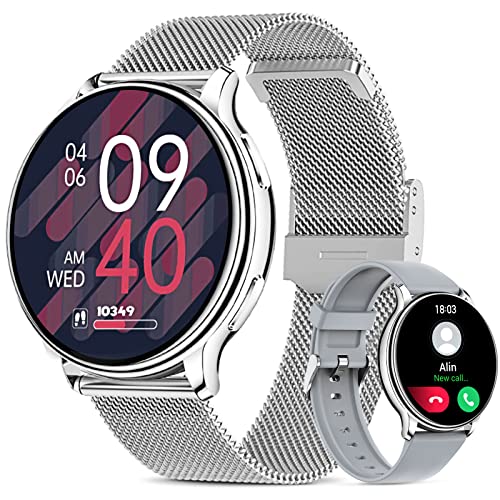 Efolen Smartwatch Donna Uomo, 2022 Smart Watch Chiamate con Notifiche Whatsapp 1.32  Orologio Fitness Sportivo con GPS Activity Tracker Pedometro, SpO2 Cardiofrequenzimetro per Android iOS, Argento