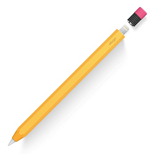 elago Custodia Classica Pencil Compatibile con Apple Pencil 1a Generazione Cover, Design Classico, Presa Perfetta, Pelle Protettiva, Silicone Premium (Giallo)