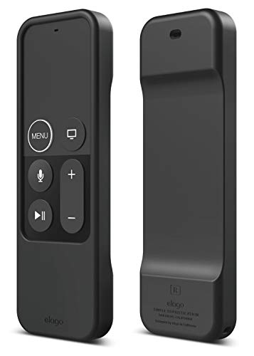 Elago R1 Intelli Case Cover Custodia Compatibile con Telecomando Apple TV 4th e 5th Siri Remote Control - Tecnologia Magnetica, Cinturino Incluso (Nero)