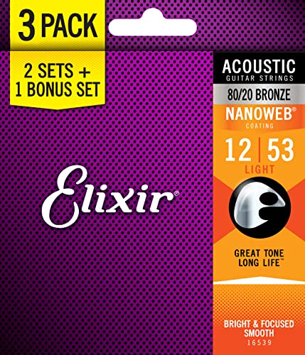 Elixir Nanoweb Bronze Acoustic Guitar Strings