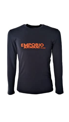 Emporio Armani Long Sleeves T-Shirt On-Site Edition, T-shirt Uomo, Blu (Marine), L