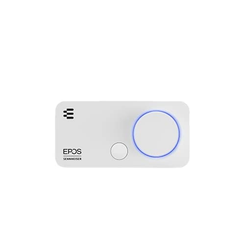 EPOS GSX 300 - Scheda Audio Esterna per PC – Scheda Audio Stereo e Surround 7.1 ad Alta Risoluzione - Manopola del Volume LED, Pulsante Smart Personalizzabile - Windows 10 - Snow Edition (1000307)
