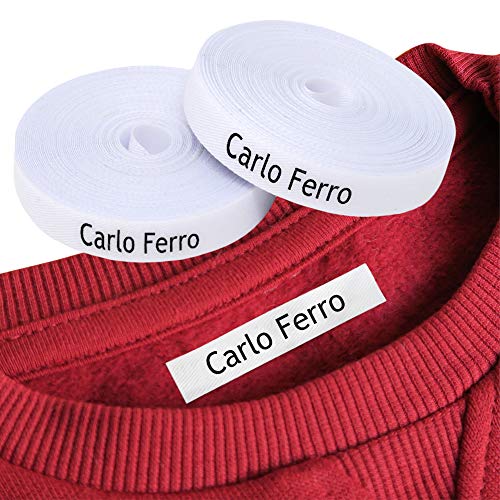 Etichette personalizzate termoadesive con CERTIFICATO ECOLOGICO per marcare nomi da stirare con ferro sui vestiti per bambini, grembiuli, abbigliamento (200)
