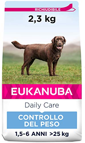 Eukanuba Daily Care Alimento Secco con Pollo Fresco per il Controllo del Peso nei Cani Adulti di Taglia Grande 2,3 kg