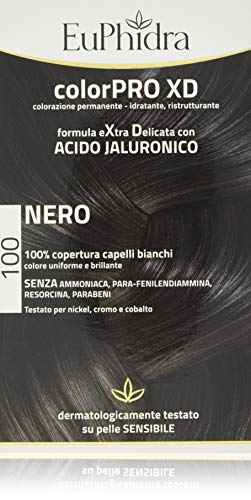 Euphidra Colorpro XD Colorazione Permanente con Acido Jaluronico, Nero - 190 g