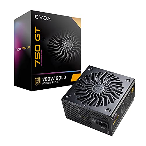 EVGA SuperNOVA 750 GT, 80 Plus Gold 750W, Fully Modular, Auto Eco Mode with FDB Fan, 7 Year Warranty, Includes Power ON Self Tester, Compact 150mm Size, Power Supply 220-GT-0750-Y2 (EU)