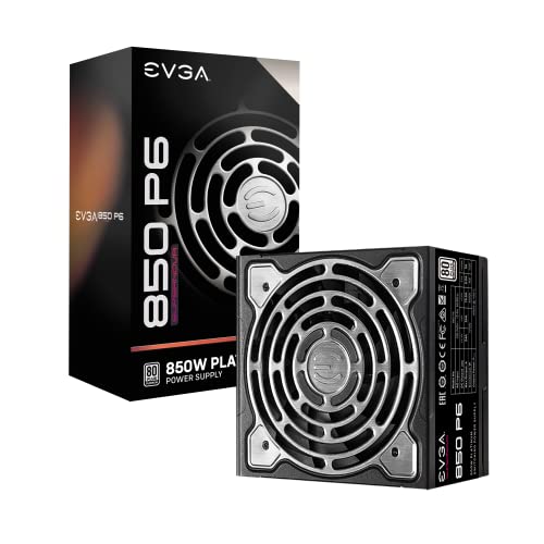 EVGA Supernova 850 P6, 80 Plus Platinum 850W, Fully Modular, Eco Mode with FDB Fan, 10 Year Warranty, Includes Power ON Self Tester, Compact 140mm Size, Power Supply 220-P6-0850-X2 (EU)