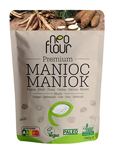 Farina di manioca premium   Senza glutine   100% naturale   Senza conservanti   Senza additivi   VEGAN   PALEO   per Pasticceria e Cucinare