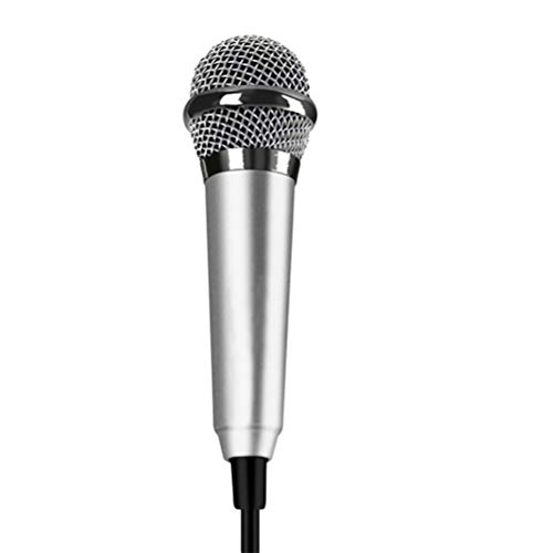 FARUTA Mini microfono a condensatore per karaoke per telefono Coumputer Mini microfono per telefono (colore: argento)