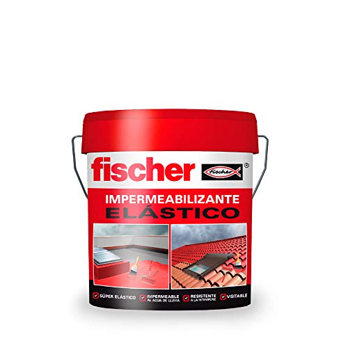 fischer - Vernice impermeabilizzante (secchio 5kg) rosso senza fibre, impermeabile ed esterno