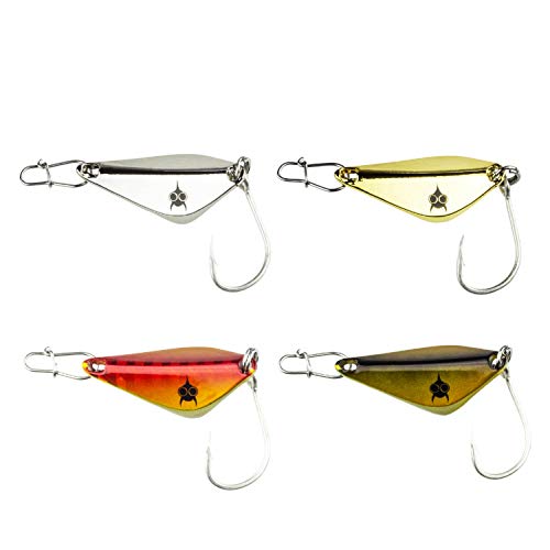 FISHN Trout Spoon Set - Stanza, Peso: 5 Grammi, Lunghezza: 3 cm, Esca Trota, Cucchiaio Trota, Esca Trota per Pesca Trota, salmerino e persico (4 Pezzi)