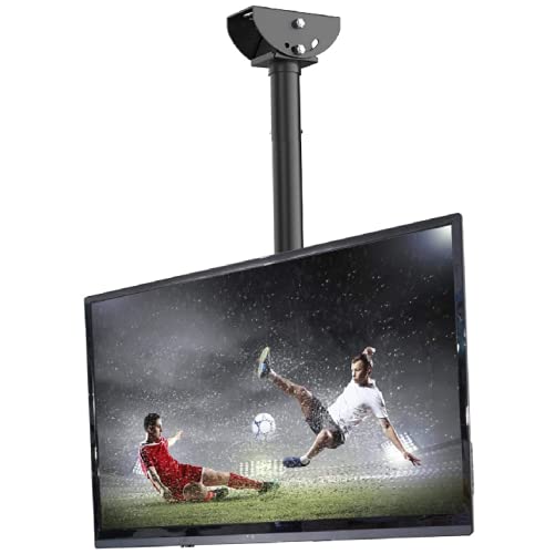 Fleximounts CM1 Supporto TV a Soffitto Inclinabile per Schermo Piatto da 26-55 Pollici (66-140cm) Altezza regolabile per LED LCD