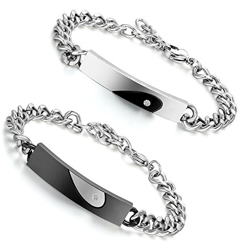 Visita lo Store di HIKAROBrand-HIKARO Braccialetti magnetici neri per coppie regali di San Valentino per lui il suo braccialetto di attrazione reciproca 