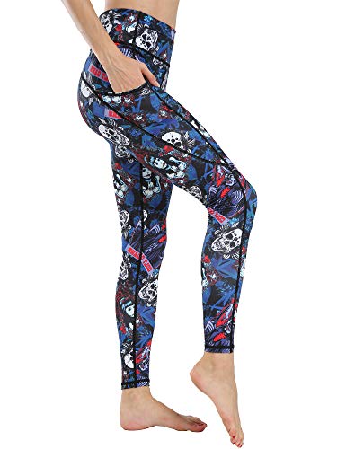 FLYILY Pantaloni Yoga Power Stretch da Donna Pantaloni a Vita Alta Tinta Unita Leggings con Controllo Pancia con Tasche