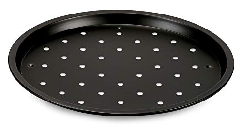FORMEGOLOSE, tegame pizza surgelata, 32 cm, realizzato in acciaio con doppio strato antiaderente, colore nero