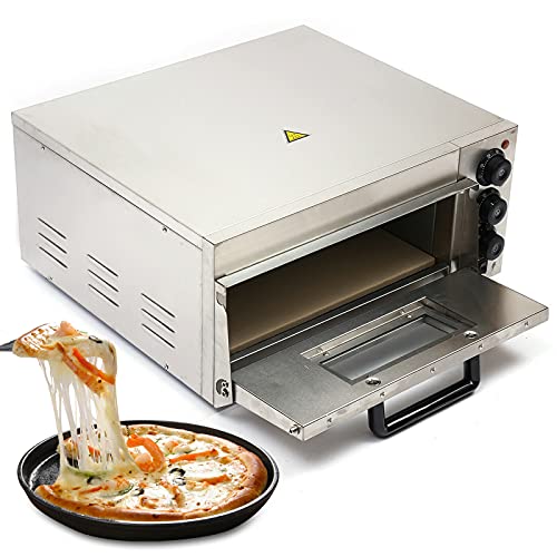 Forno per pizza, Forno elettrico per pizza 1 camera Commerciale in acciaio inox Pizza Forno 2000W, Temperatura fino a 350°C per pizza, pane, prodotti da forno