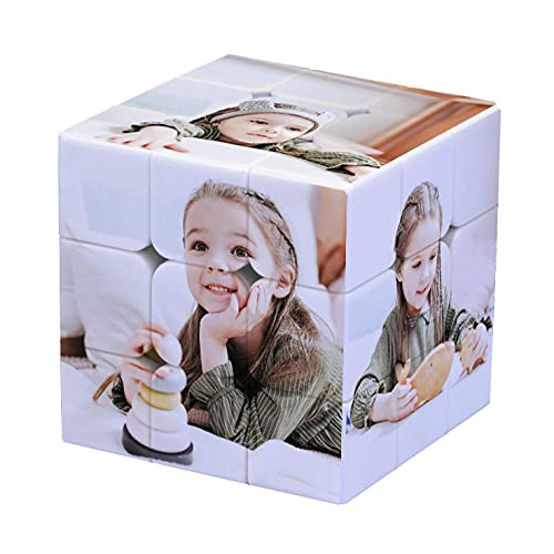 Foto Cubo Personalizzata, Cubo Rotante Personalizzato Personalizzato con Foto, per Famiglia, Bambini, Padre, Madri, Amici, Compleanno, Natale, Regalo Personalizzato