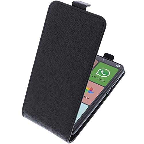 foto-kontor Custodia Compatibile con Brondi Amico Smartphone XL Nero Modello Tascabile Stile Flip Cover Nero