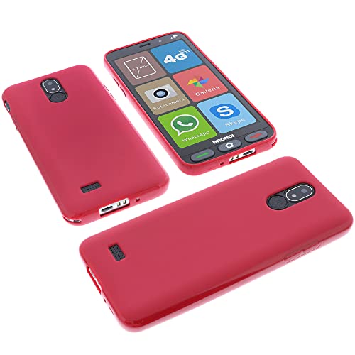 foto-kontor Custodia Compatibile con cellulari Brondi Amico Smartphone S Nero Cover in Gomma TPU di Colore Rosso