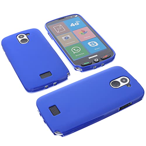 foto-kontor Custodia Compatibile con cellulari Brondi Amico Smartphone XS Nero Cover in Gomma TPU di Colore Blu Azzurro