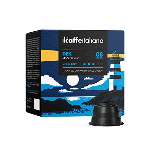 FRHOME - Il Caffè Italiano - Compatibili con Dolce Gusto 96 Capsule - Miscela Decaffeinato Intensità 8