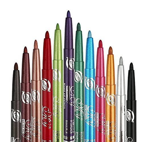 G2PLUS 12 colori Eyeliner waterproof Lip Liner Ombretti Matite per sopracciglia Penna cosmetica Set da colorare Kit per il trucco