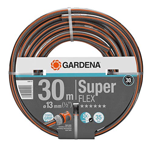 Gardena Premium Superflex 13 Mm (1 2 Pollice), 30 M: Tubo da Giardino con Profilo Power Grip, Pressione di Scoppio 35 Bar, Altamente Flessibile, Dimensionalmente Stabile (18096-20)