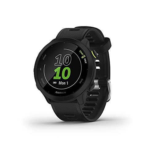 Garmin Forerunner 55 - Smartwatch running con GPS, Cardio, Piani di allenamento inclusi, VO2max, Allenamenti personalizzati, Garmin Connect IQ, Nero, Diametro schermo 26,3 mm (1,04″)