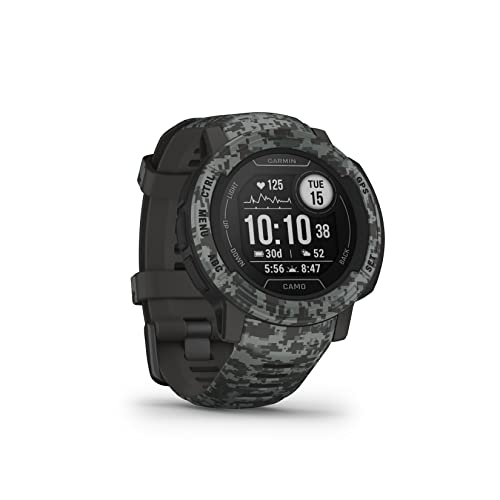 Garmin Instinct 2 - Camo, Smartwatch, 45mm, Rugged design, Autonomia 28 giorni, 30 app multisport, GPS, Cardio, SpO2, Activity Tracker 24 7, Connect IQ (Graphite Camo)