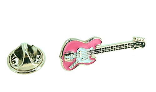 Gemelolandia | Spilla per chitarra Fender Stratocaster, colore: rosa | Spille regalo Originali | Per camicie, vestiti o per il tuo zaino | Regali unici e speciali