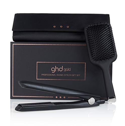 ghd gold gift set, styler gold con spazzola Paddle e astuccio-tappe...