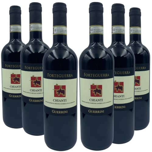 Guerrini Forteguerra Chianti D.O.C.G. - Vino Rosso - Sangiovese e Canaiolo - 6 Bottiglie x 750ml - Vino Rosso 6 bottiglie
