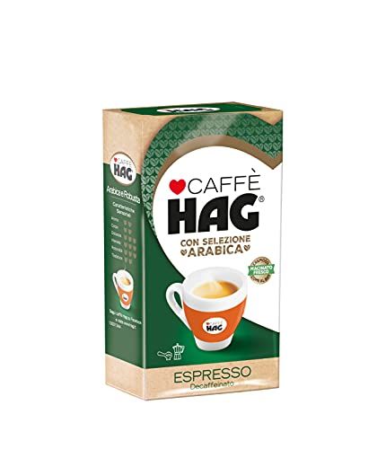 Hag - Caffè Macinato Decaffeinato Gusto Espresso - Miscela caffè per Moka o macchina da Espresso con braccetto - 16 confezioni da 250 gr (totale 4 kg)