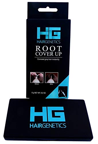 Hair Genetics Root Cover Up Ritocco Ricrescita Radici Professionale – Copre i Capelli Bianchi, Riempie le Sopracciglia - Resiste a più Lavaggi, Prodotto in Polvere, Per Uomo e Donna (marrone scuro)
