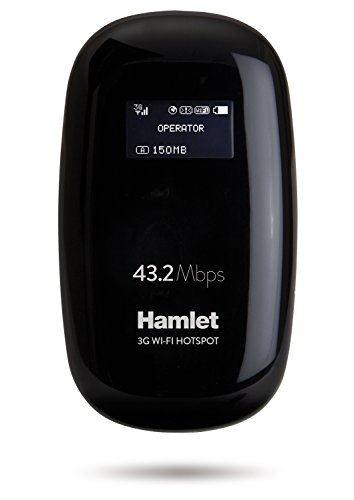 Hamlet HHTSPT3GM42 Router HotSpot 3G GSM 43,2 Mbps con slot Sim card, Schermo OLED e Micro SD Sharing